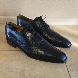 Mercanti Fiorentini Black Leather Men's Derbys 10 M